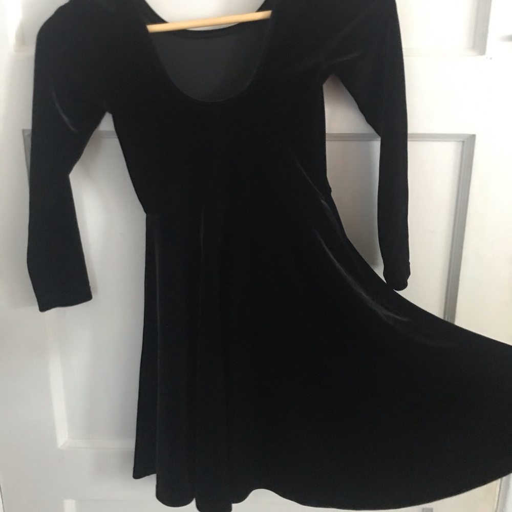 American Apparel Velvet Black Skater Dress